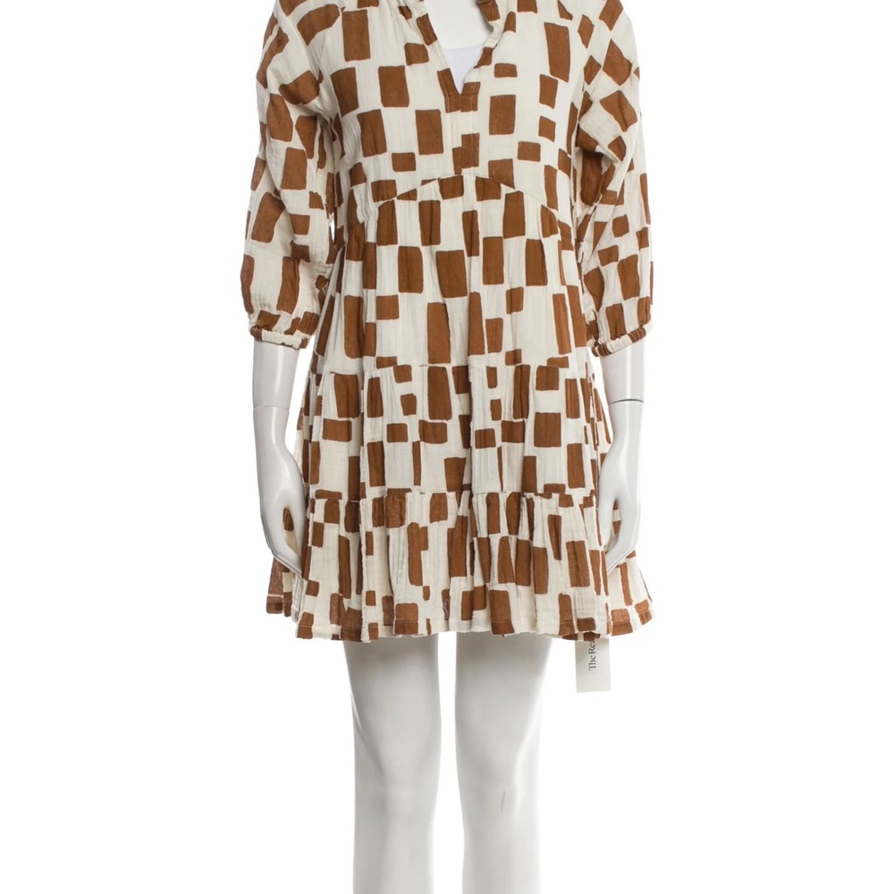 Pink Chicken Brown and White Dress